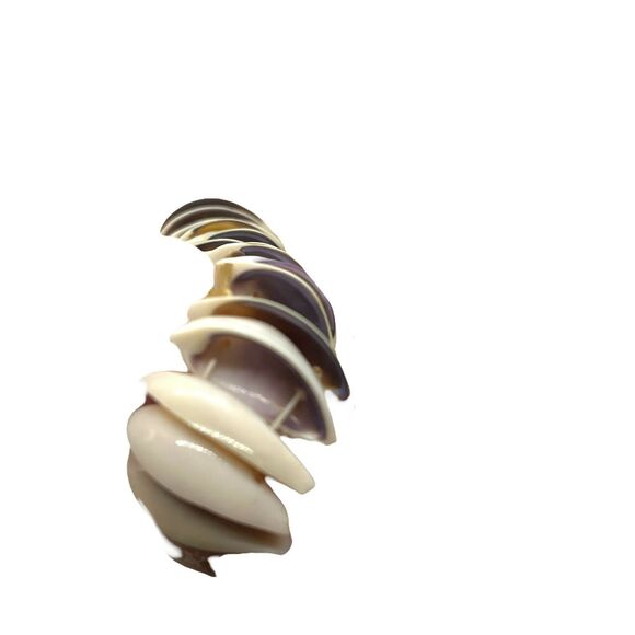 bundled Womens White Beach Adjustable Chunky Stretch Half Shell Bracelet 2.5"X1" - Picture 9 of 11